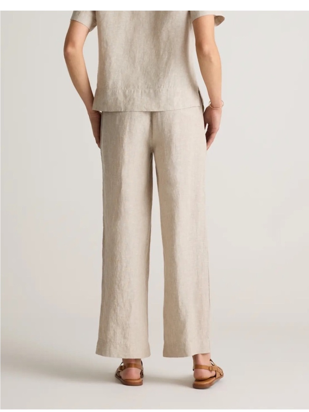 Quince 100% European Linen Pants Flax XS Wide Leg Casual Beige